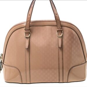 Gucci Nude Patent Leather Microguccissima Top Handle Dome Bag